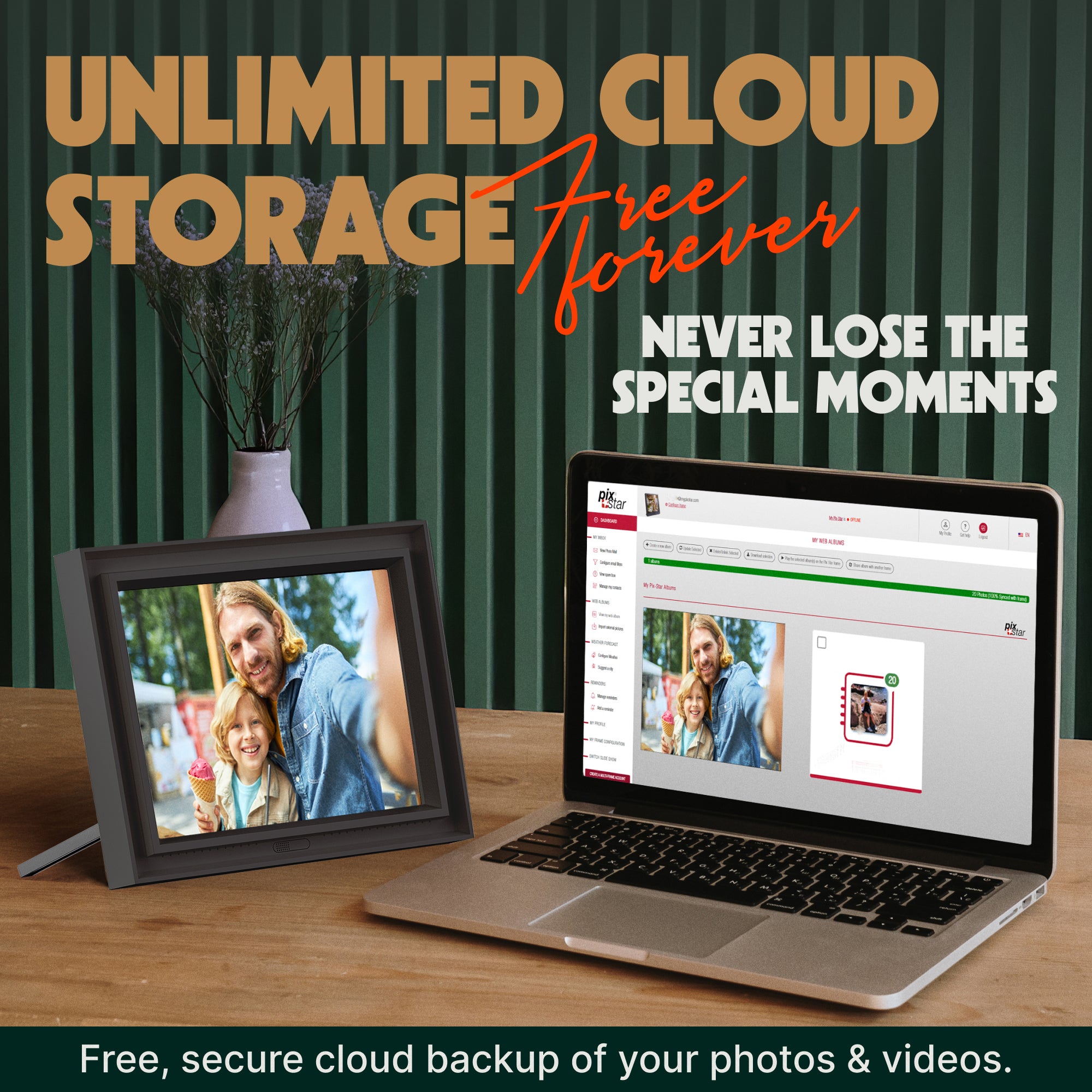 LUX 10” Wi-Fi & Cloud Digital Photo Frame – Pix-Star